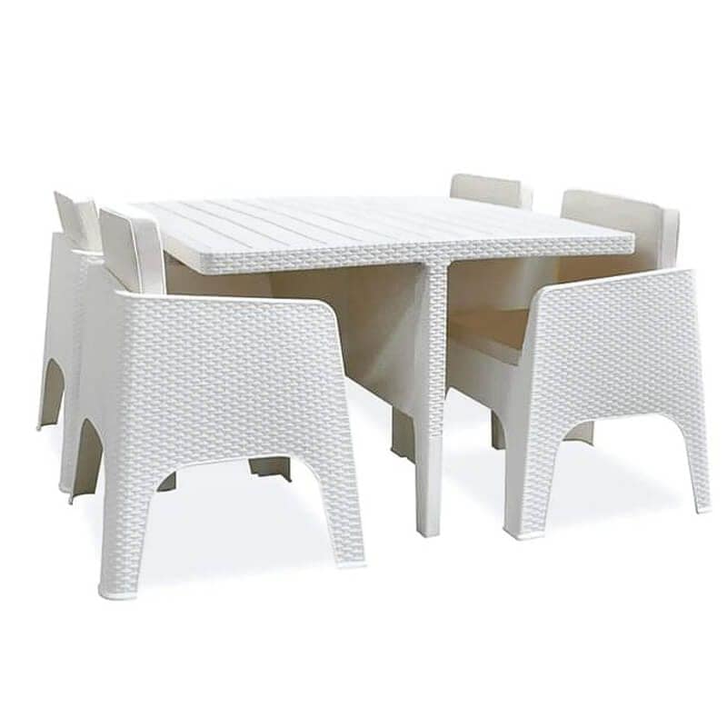 salon de jardin 4 places en tunisie ; couleur : blanc